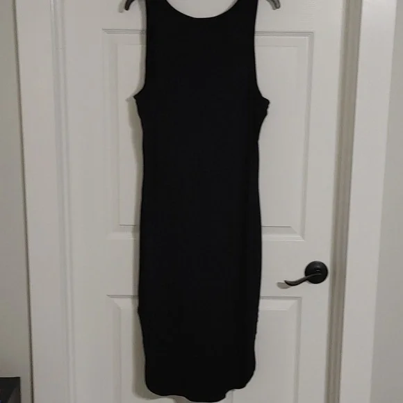Olive + Oak Black Sleeveless Tank Maxi Dress Sz XL Soft Fit Rounded Hem - Picture 5 of 7